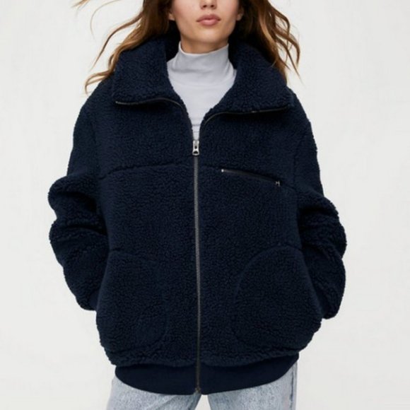 Aritzia Jackets & Blazers - Aritzia Wilfred Free black teddy coat, brand new with tags